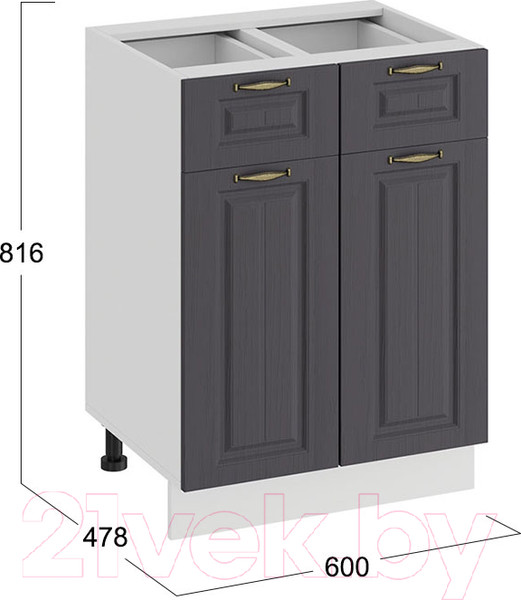 Изображение товара Шкаф-стол кухонный ТриЯ Лина 1Н6Я1 (белый/графит)
