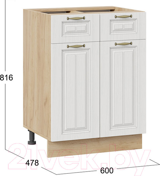 Изображение товара Шкаф-стол кухонный ТриЯ Лина 1Н6Я1 (дуб крафт золотой/белый)