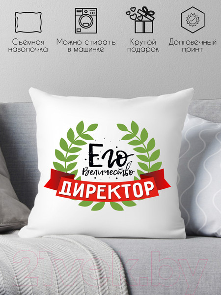 Изображение товара Подушка декоративная Print Style Его величество директор / 40x40plat71