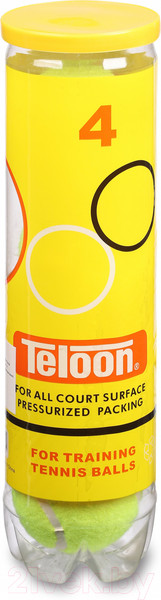 Изображение товара Набор теннисных мячей Teloon Стандарт 801Т Р4 (4шт, желтый)
