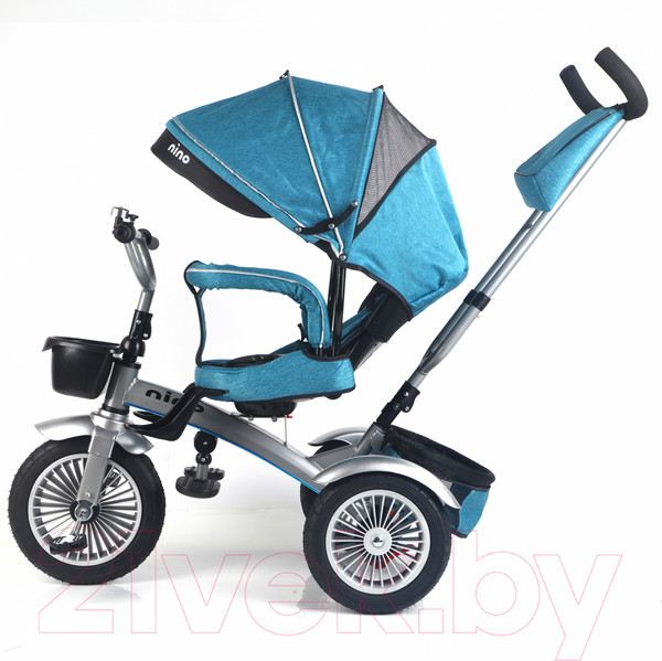 Изображение товара Трехколесный велосипед с ручкой NINO Lux (бирюзовый)