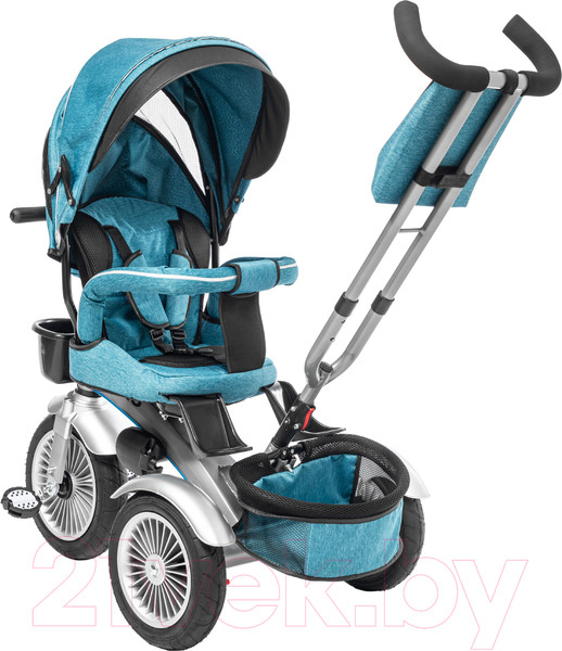 Изображение товара Трехколесный велосипед с ручкой NINO Lux (бирюзовый)