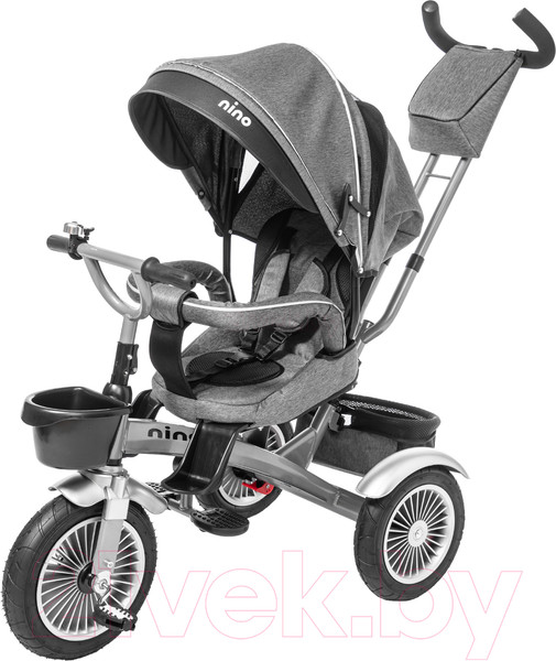 Изображение товара Трехколесный велосипед с ручкой NINO Lux (серый)