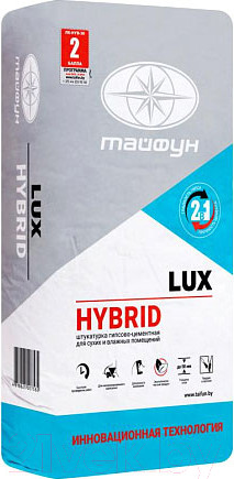 Изображение товара Штукатурка выравнивающая Тайфун Люкс Hybrid (30кг)