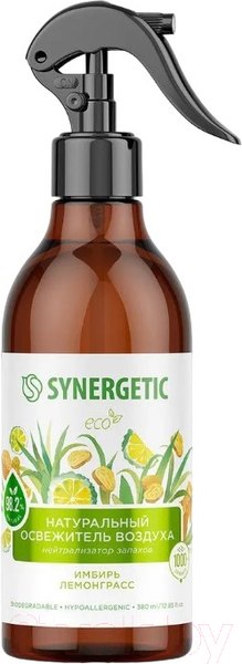 Изображение товара Освежитель воздуха Synergetic Имбирь и лемонграсс. Гипоаллергенный биоразлагаемый (380мл)