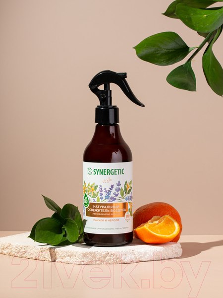 Изображение товара Освежитель воздуха Synergetic Пачули и нероли. Гипоаллергенный биоразлагаемый (380мл)