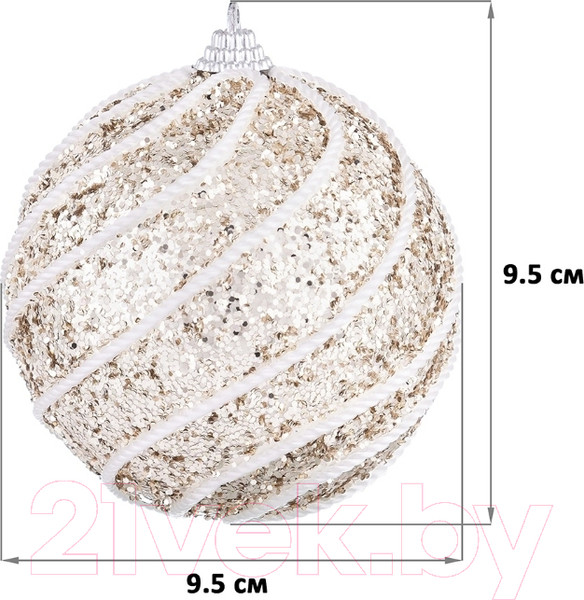 Изображение товара Набор шаров новогодних Elan Gallery Полоски / 970066 (шампань)