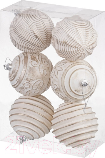 Изображение товара Набор шаров новогодних Elan Gallery Винтаж / 970068 (шампань с эффектом старины)