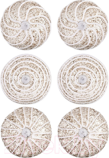 Изображение товара Набор шаров новогодних Elan Gallery Полоски / 970075 (шампань)