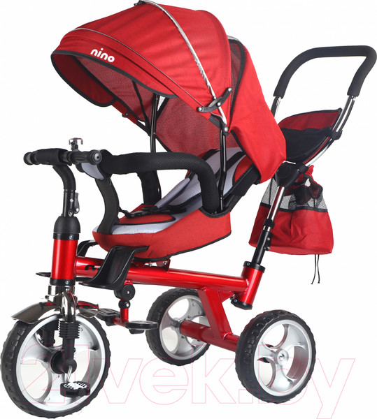 Изображение товара Трехколесный велосипед с ручкой NINO Optima (красный)