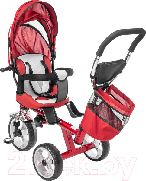 Изображение товара Трехколесный велосипед с ручкой NINO Optima (красный)