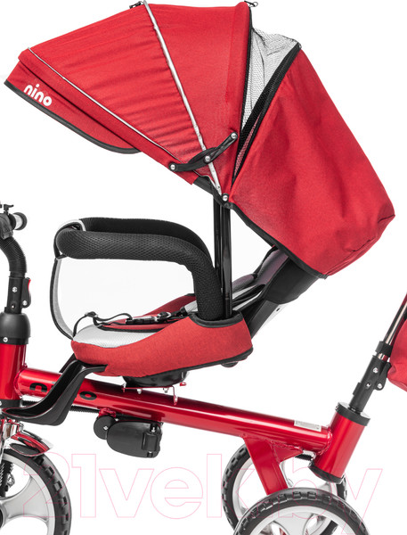 Изображение товара Трехколесный велосипед с ручкой NINO Optima (красный)