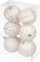 Изображение товара Набор шаров новогодних Elan Gallery Винтажные узоры / 970087 (шампань с эффектом старины)