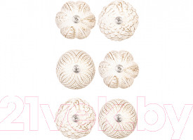 Изображение товара Набор шаров новогодних Elan Gallery Винтажные узоры / 970087 (шампань с эффектом старины)