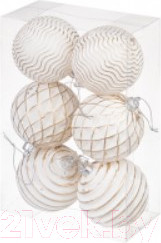 Изображение товара Набор шаров новогодних Elan Gallery Винтажные / 970088 (шампань с эффектом старины)