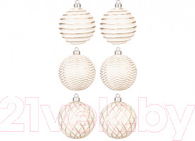 Изображение товара Набор шаров новогодних Elan Gallery Винтажные / 970088 (шампань с эффектом старины)