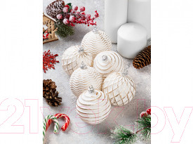 Изображение товара Набор шаров новогодних Elan Gallery Винтажные / 970088 (шампань с эффектом старины)