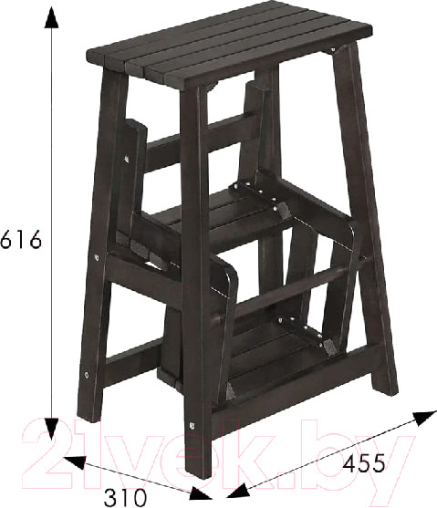 Изображение товара Табурет-лестница Мебелик Табурет-стремянка (венге)