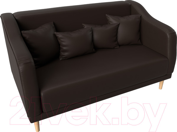 Изображение товара Диван Лига Диванов Киото (экокожа коричневый)