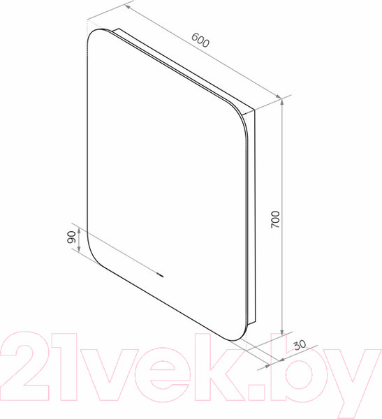 Изображение товара Зеркало Континент Burzhe Led 60x70 (с бесконтактным сенсором, холодная подсветка)