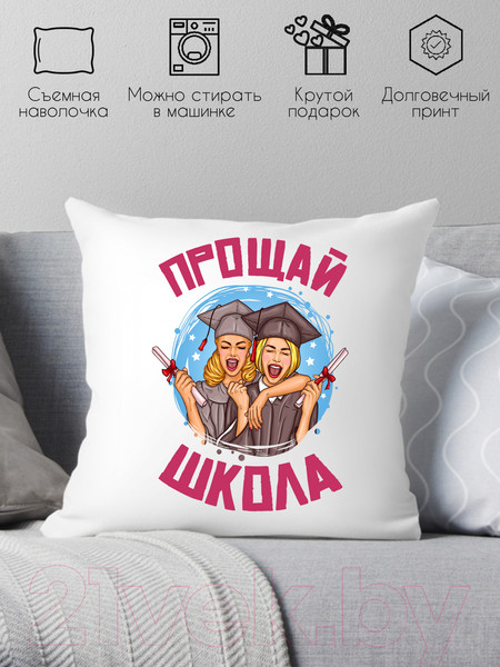 Изображение товара Подушка декоративная Print Style Прощай школа / 40x40plat182