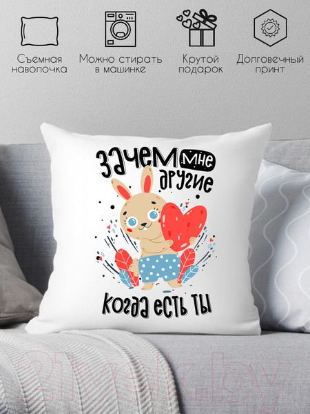 Изображение товара Подушка декоративная Print Style Зачем мне другие, когда есть ты / 40x40plat227