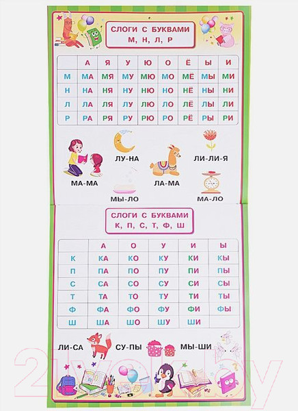 Изображение товара Наглядное пособие АСТ Слоговые таблицы. Быстрый способ научить читать (Дмитриева В.)