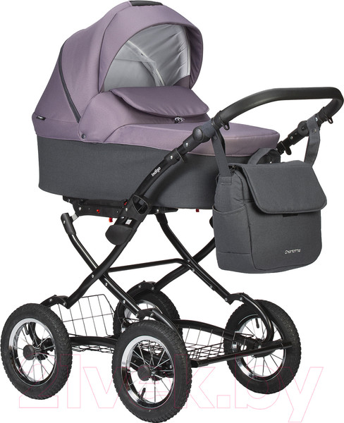 Изображение товара Детская универсальная коляска INDIGO Charlotte Sity Classic 12 (Cs 03, темно-серый/фиолетовый)