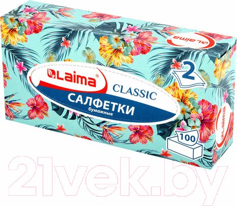Изображение товара Бумажные салфетки Laima Everyday. Косметические / 113588 (100шт)