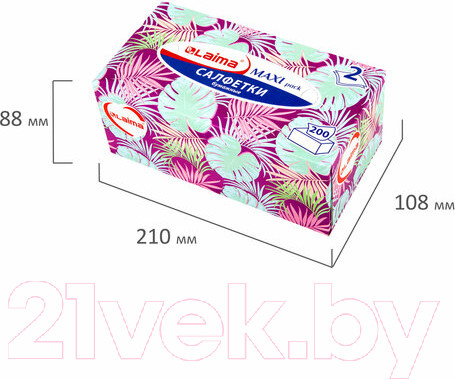 Изображение товара Бумажные салфетки Laima Everyday. Косметические / 113589 (200шт)