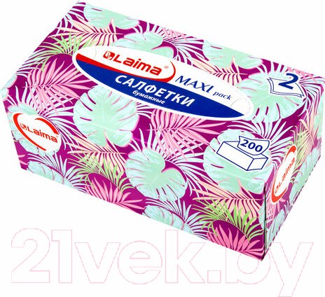 Изображение товара Бумажные салфетки Laima Everyday. Косметические / 113589 (200шт)