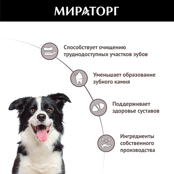 Изображение товара Лакомство для собак Мираторг Dental Care с говядиной для собак средних пород / 1010023752 (70г)