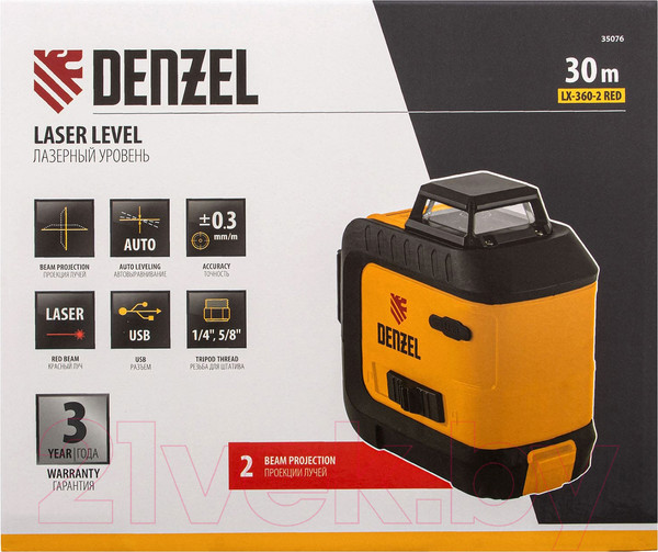Изображение товара Лазерный уровень Denzel LX 360-2 / 35076