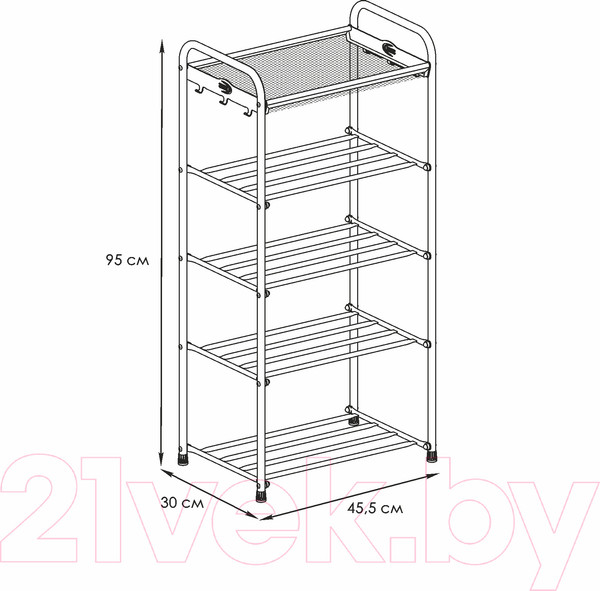 Изображение товара Полка для обуви ЗМИ Альфа 15 / ПДОА15 (коричневый)