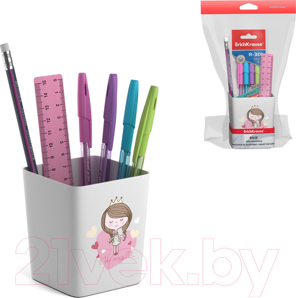Изображение товара Настольный набор Erich Krause Base. Pastel Princess / 57972 (белый)