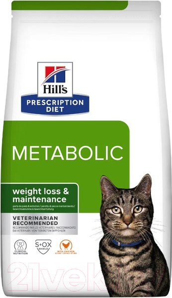 Изображение товара Сухой корм для кошек Hill's Prescription Diet Metabolic / 605940 (3кг)