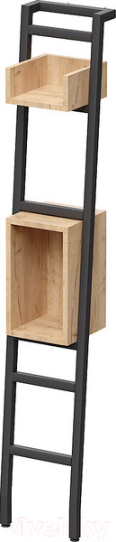 Изображение товара Стеллаж Millwood Венеция 30x25x175.6 (дуб золотой Craft/металл черный)