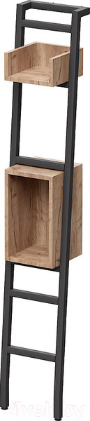 Изображение товара Стеллаж Millwood Венеция 30x25x175.7 (дуб табачный Craft/металл черный)