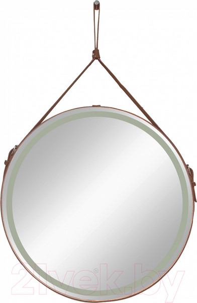 Изображение товара Зеркало Континент Millenium Brown Led D 500 (натуральная кожа, коричневый)