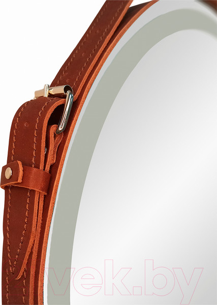 Изображение товара Зеркало Континент Millenium Brown Led D 80 (натуральная кожа, коричневый)