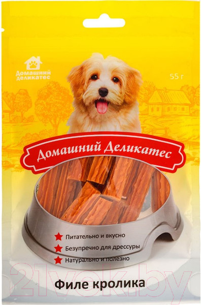 Изображение товара Лакомство для собак Домашний деликатес Филе кролика (55г)