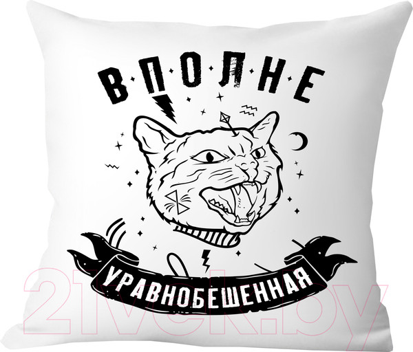 Изображение товара Подушка декоративная Print Style Вполне уравнобешенная / 40x40plat251