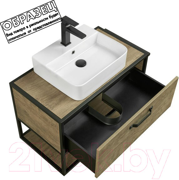 Изображение товара Тумба с умывальником Акватон Лофт Фабрик 80 (1A2424K0LTDU0)