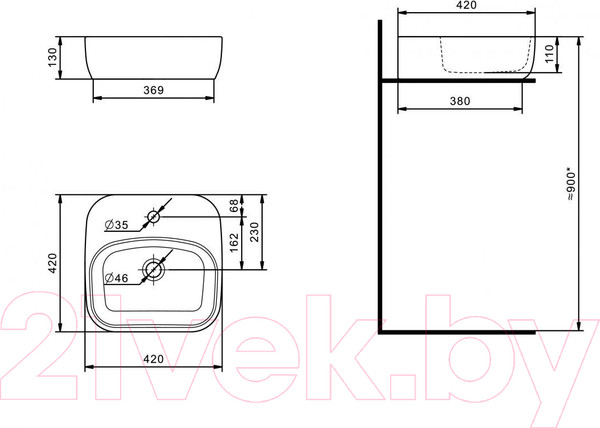 Изображение товара Тумба с умывальником Акватон Лофт Фабрик 80 (1A2424K2LTDY0)