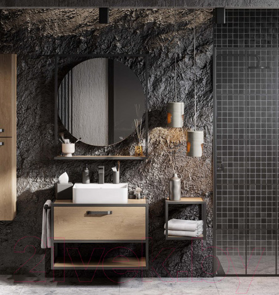 Изображение товара Тумба с умывальником Акватон Лофт Фабрик 80 (1A2424K2LTDY0)