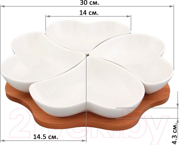 Изображение товара Менажница Elan Gallery Сердце / 540038