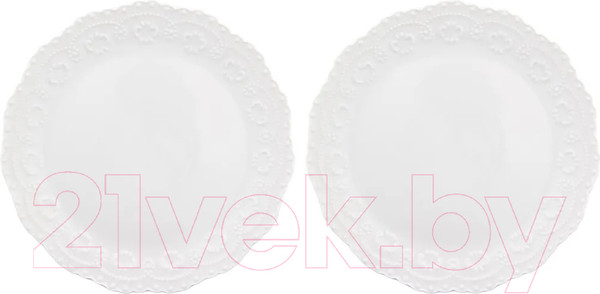 Изображение товара Набор тарелок Elan Gallery Белый узор / 540157