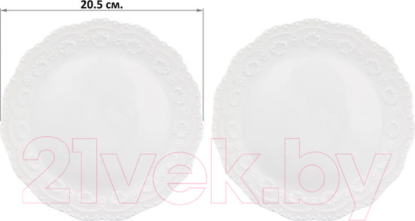 Изображение товара Набор тарелок Elan Gallery Белый узор / 540157