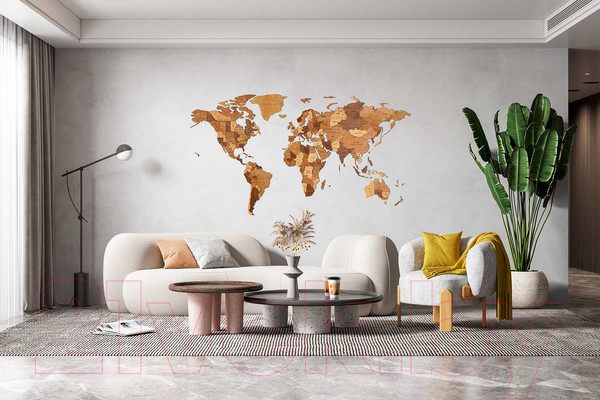 Изображение товара Декор настенный EWA Карта Мира Шоко Уорлд (L)