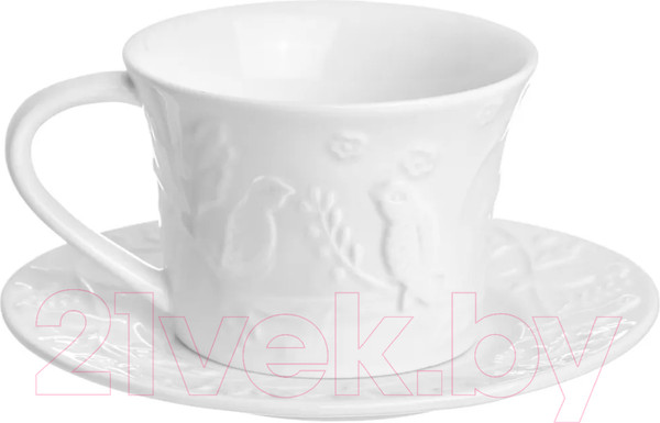 Изображение товара Набор для чая/кофе Elan Gallery Птички на ветке / 540208 (12пр.)